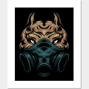 head Pitbull mask mascot Posters and Art